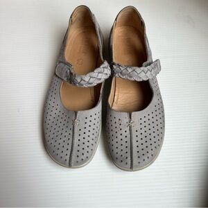 Hotter- Quake Leather Grey Mary Jane Shoe Size 9.5